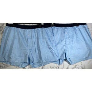 Club Room Mens  2 pairs of Boxer Shorts Light Blue XXL 100% Cotton NWOT